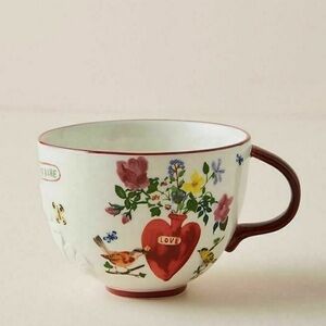 Anthropologie Natalie Lete         Floral~Heart Soup/Latte Mug